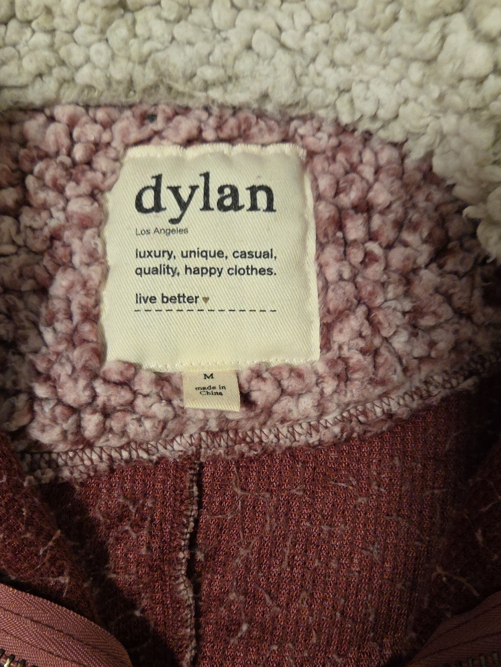 dylan Mauve Sherpa Half-Zip Turtleneck Pullover - Picture 2 of 5